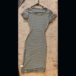 Striped  body con dress